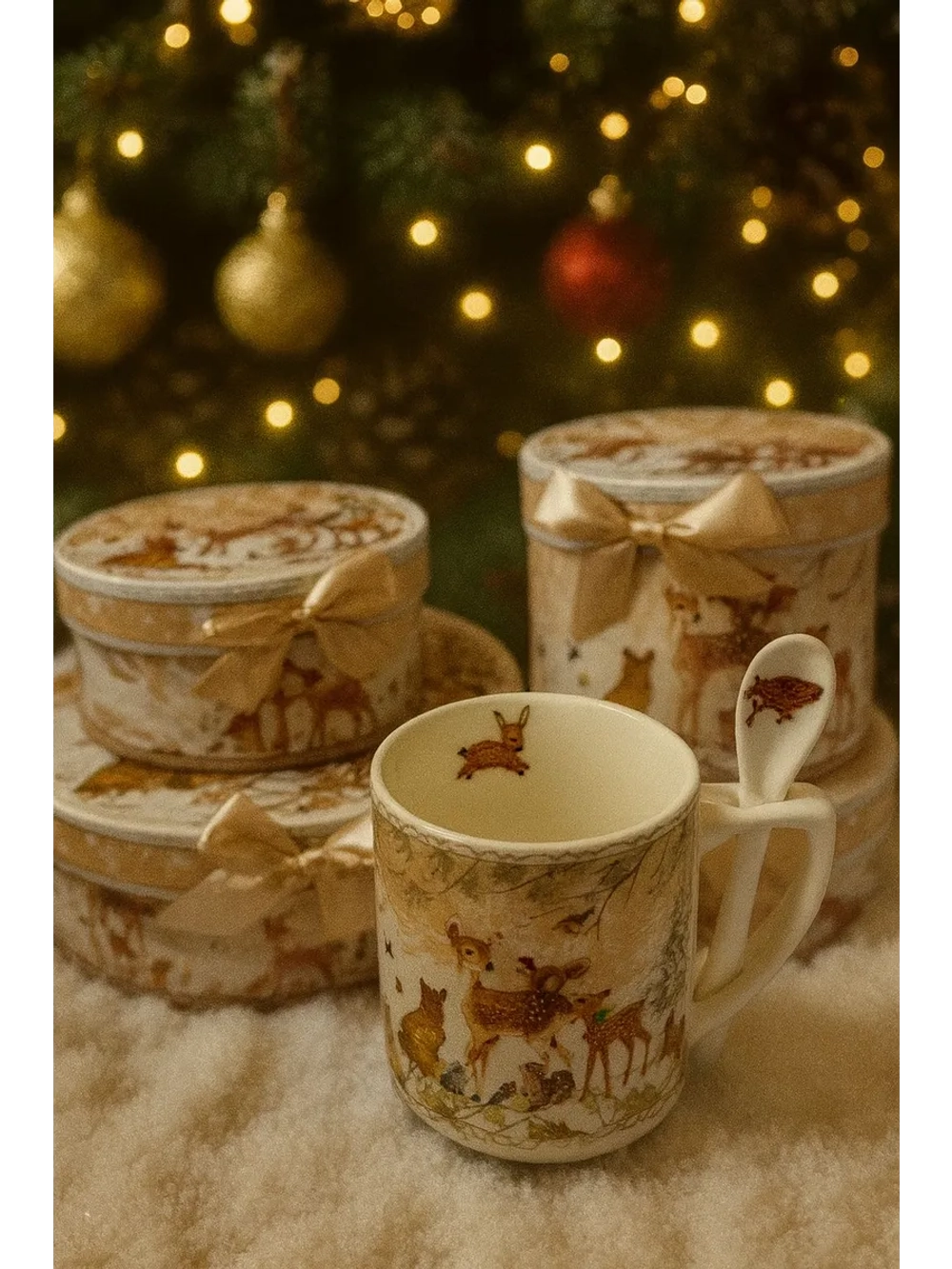 Новогодний подарочный кружка с ложкой