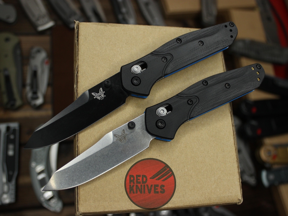 Нож Benchmade 945BK-2 Mini Osborne A+++ - черная рукоять, черный клинок