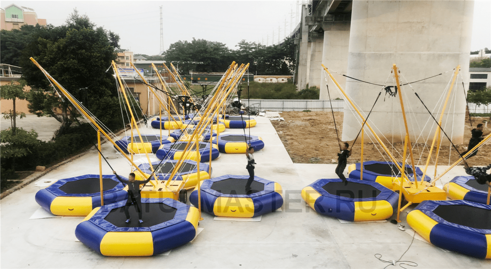 Батут-банджи «Полёт 4», 4-местный, 7,5×7,5×7 м