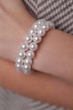 Браслет memory из белого жемчуга