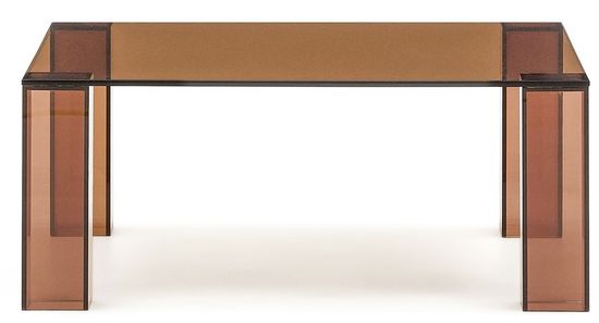 Журнальный столик Adularia из стекла коричневого цвета 85 x 85 Испания