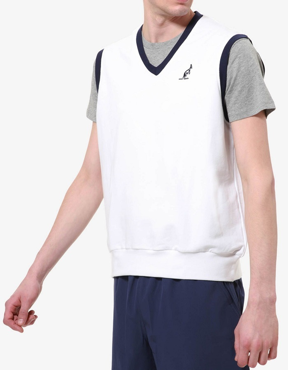 Мужская теннисная жилетка Australian Elastic Fleece Gauzed Gilet - белый