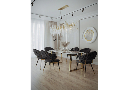 Керамический стол Woodville Селена 2 180х90х77 белый мрамор, золото