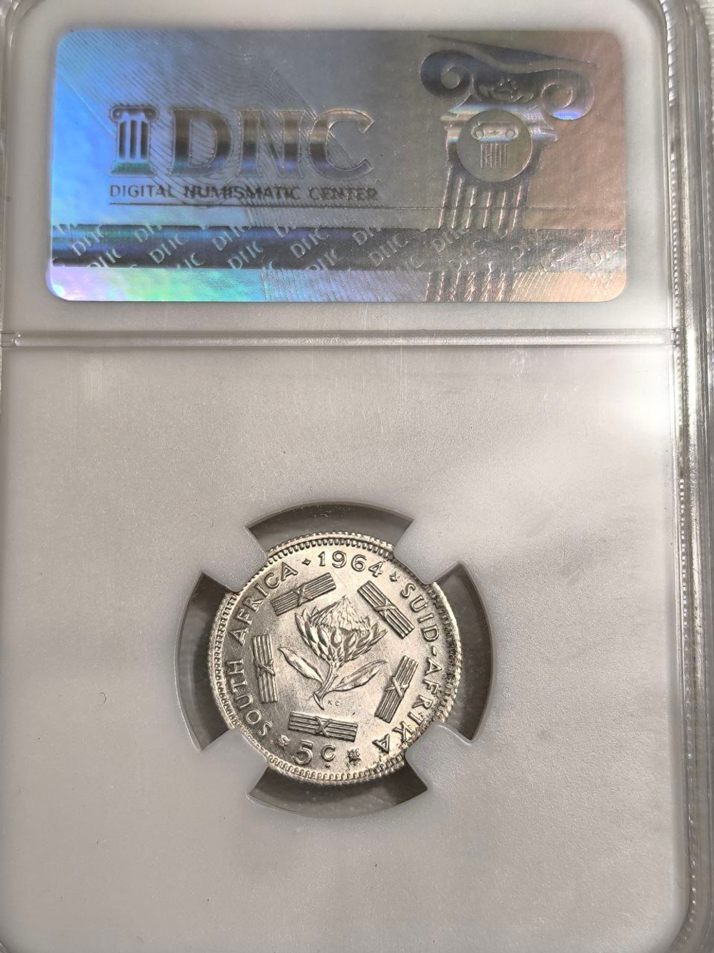 Монета 5 центов ЮАР 1964 год