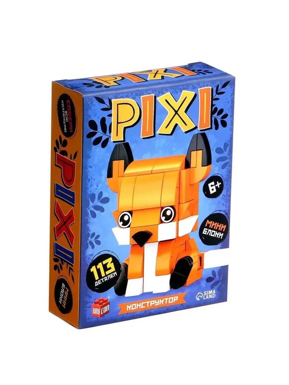 Конструктор блочный «PIXI. Лисёнок», животные, мини блоки, 1