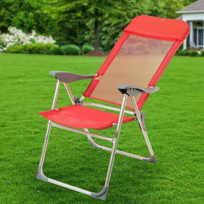 Кресло складное пляжное 60х60х112 см, красное, 100 кг, Green Days, YTBC048-3