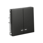 ARTGALLERY 2-клавишный ВЫКЛЮЧАТЕЛЬ с подсветкой, сх.5а, 10АХ, механизм, быстрозажим. клем., БАЗАЛЬТ