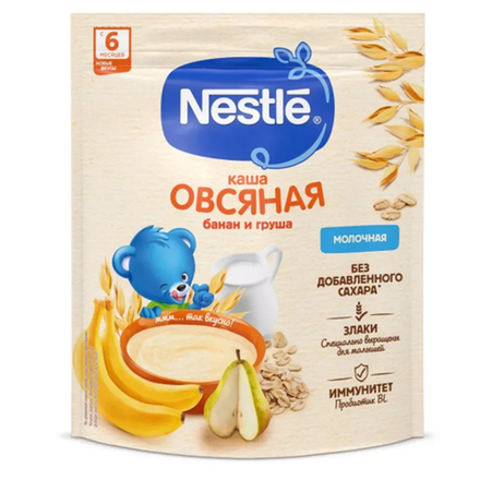 Каша Nestle Овсяная Молочная Банан и груша 200 гр
