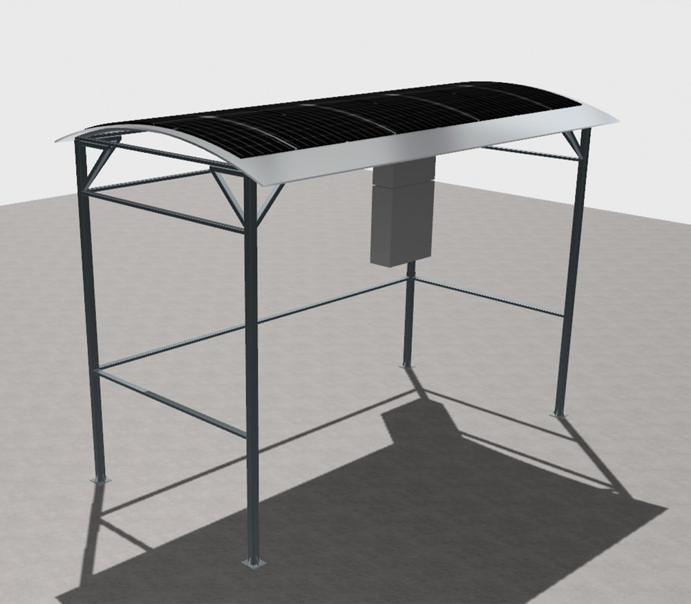 Навес с солнечными батареями на 5 автоматов