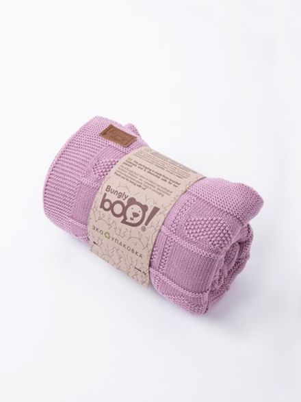 Плед вязаный хлопковый "Пудра" 0+