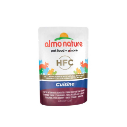 Almo Nature консервы для кошек "HFC Jelly" с филе тунца и омаром (59,1% рыбы) (желе) 55 г пакетик