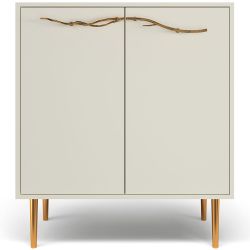 Комод Арт Колор matte Стайл Голд с 2 полками Кремовый белый матовый