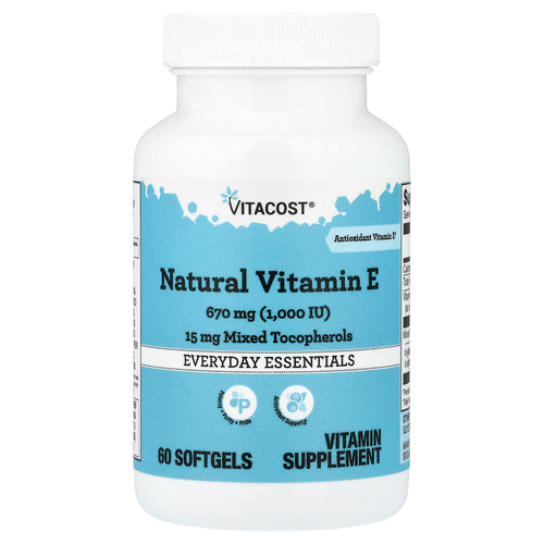Vitacost, Natural Vitamin E, 60 Softgels