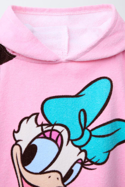 ZARA ПОЛОТЕНЦЕ ПОНЧО С ПРИНТОМ MINNIE MOUSE AND DAISY © DISNEY, РОЗОВЫЙ