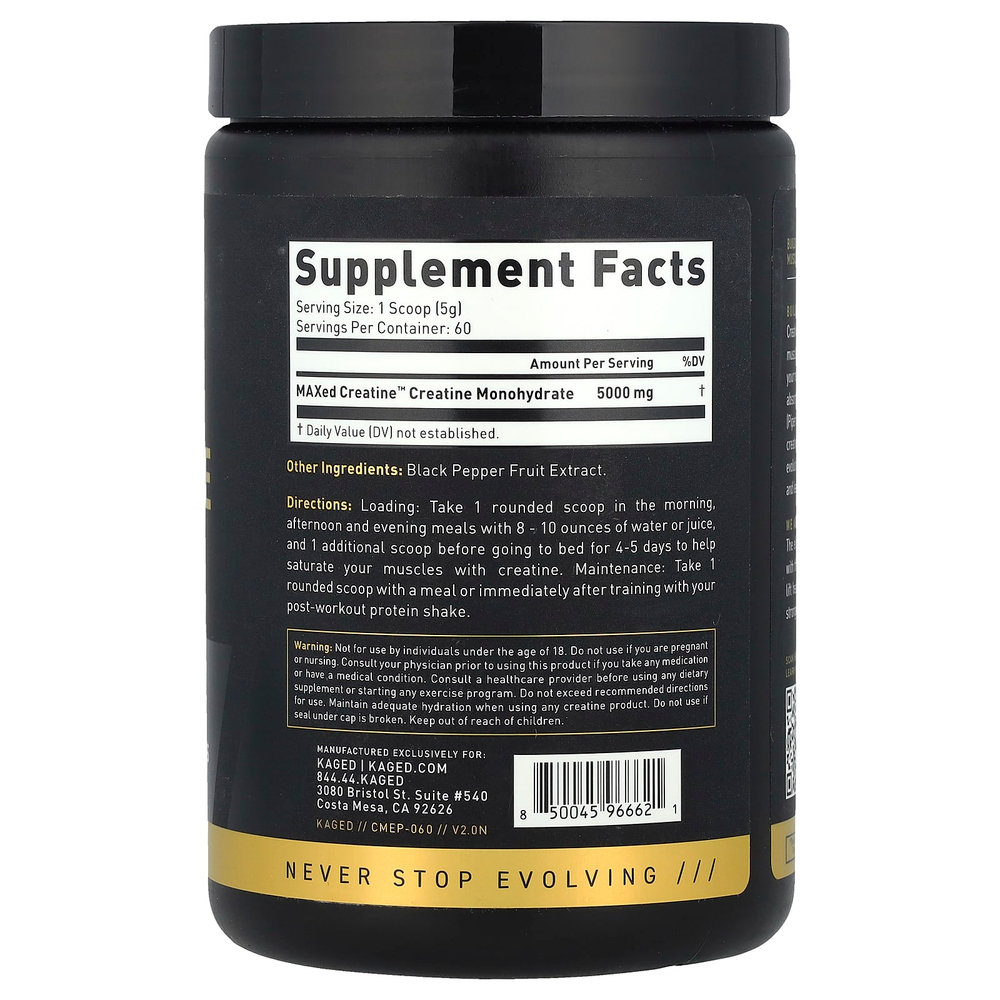 Kaged, Elite Series, моногидрат креатина, без добавок, 307 г (10,82 унции)