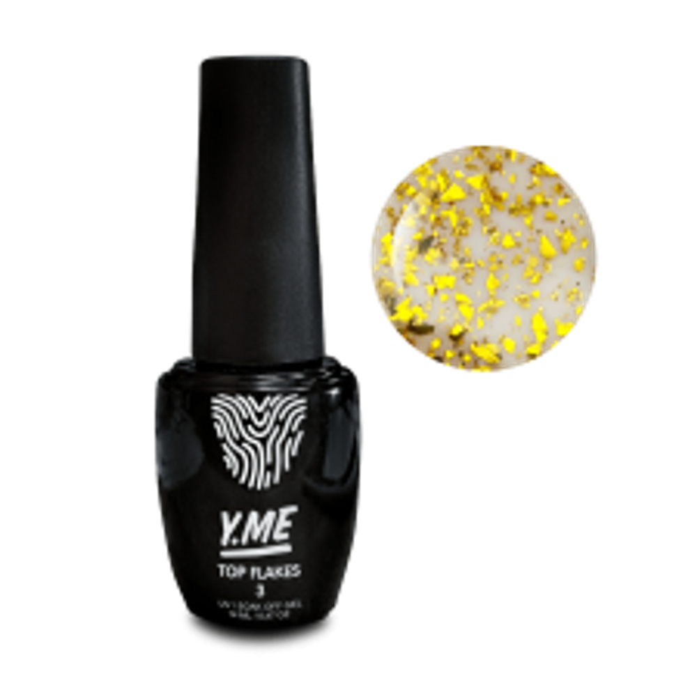 Y.me Top Flakes 03 (золотые хлопья), 14 мл.