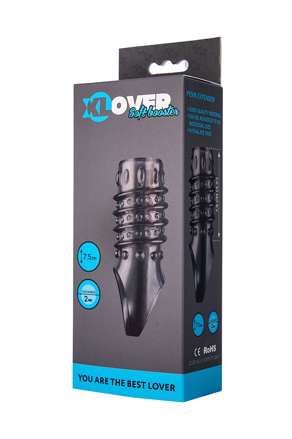 Насадка ToyFa XLover черная прозрачная 7,5 см