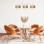 8002/3A MODERNI LN25 000 белый, черный металл/металл, текстиль Подвес Е27 3*60W 220V ANIMAISA