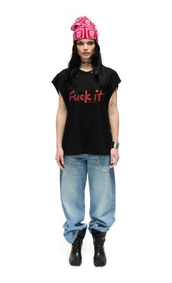 Футболка Без рукавов Fuck It черная