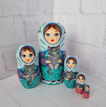 Матрёшка с котиком 10см 5мест