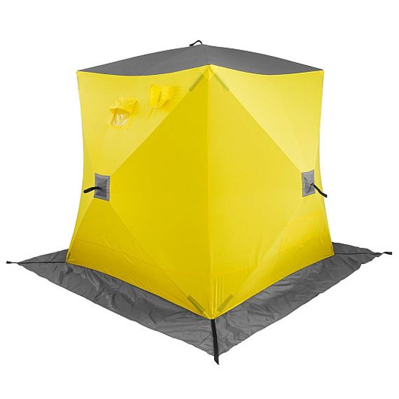 Палатка зимняя Куб 1,8х1,8 желтый/серый (HS-WSC-180YG) Helios
