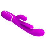 Розовый вибратор-кролик 22,2см с дополнительным язычком Pretty Love Triple Rabbit Multifuncional Vibrador BW-500041
