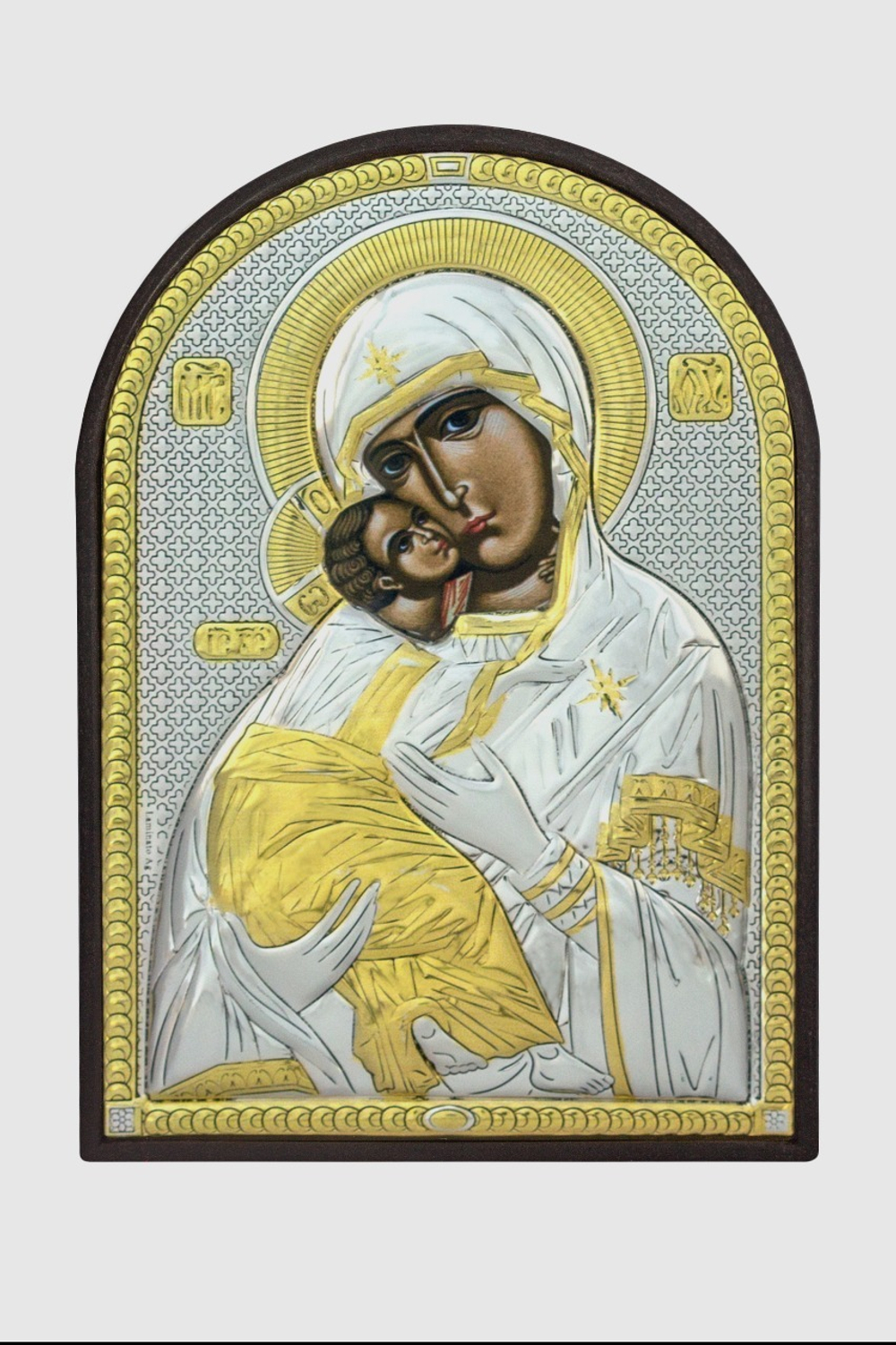 Владимирская БМ, икона арочная, пластик, эмаль 48x65