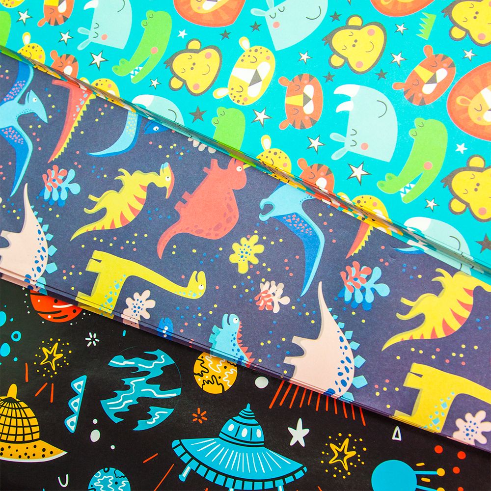 Упаковочная бумага (0,5*0,7 м) Веселые животные, 1 шт.