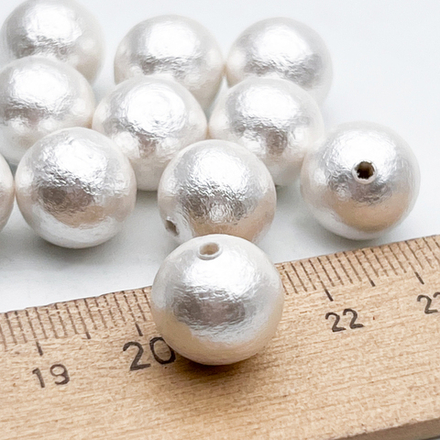 Хлопковый жемчуг бусины, шар, цвет белый, диаметр около 12,6 мм, цена за 1 шт
