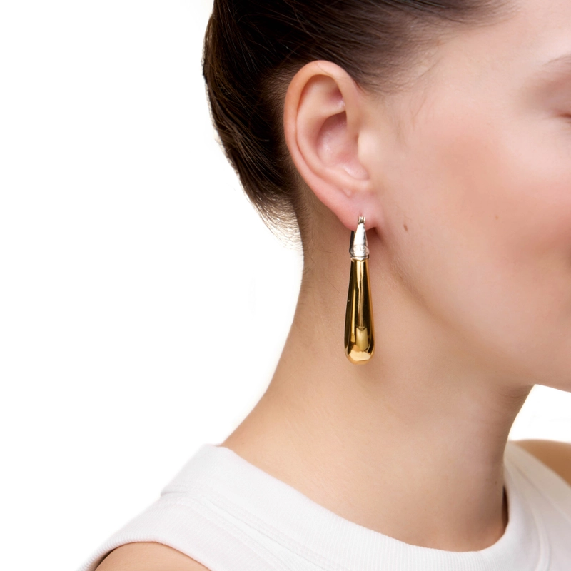 Серьги Двухцветная Пена – Золото