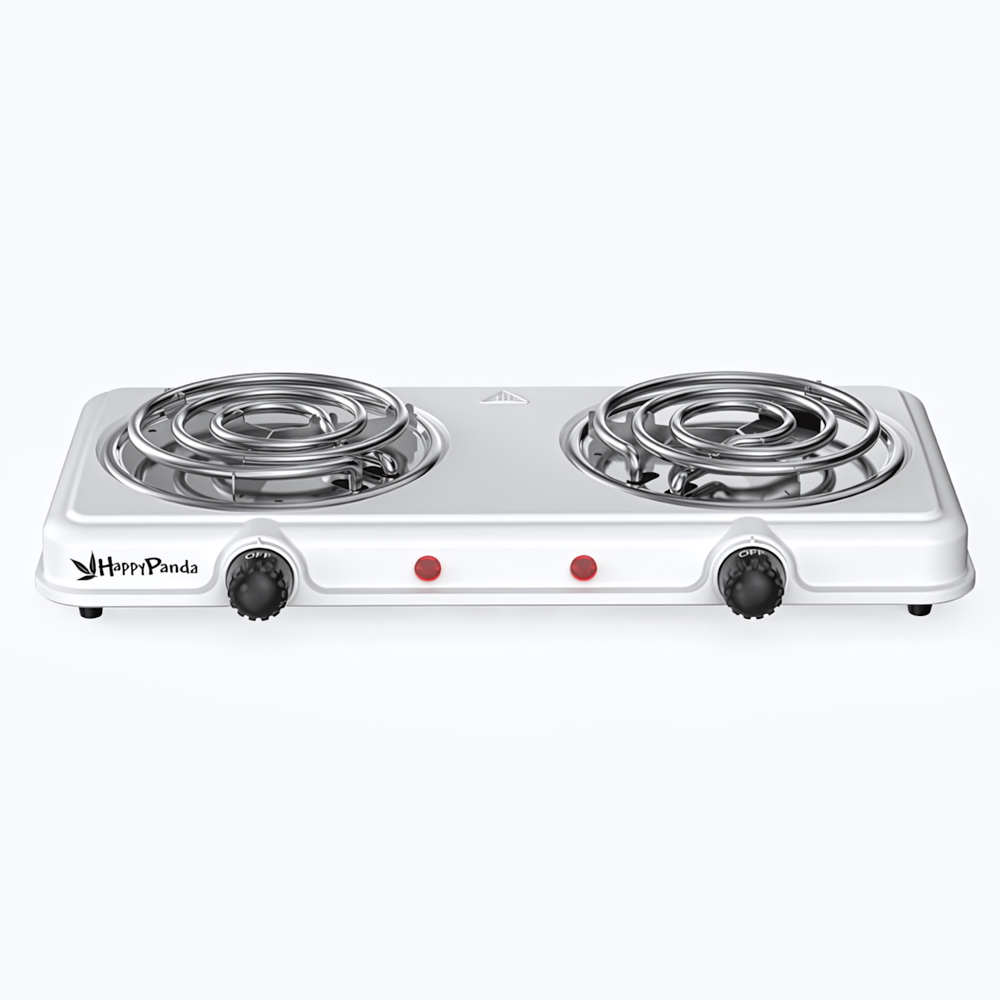 Плитка электрическая HP-03W, 2000Вт 132мм 2 конфорки спираль, белая