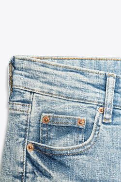 ZARA ДЖИНСЫ Z1975 КЛЕШ С НИЗКОЙ ПОСАДКОЙ, ВЫЦВЕТШИЙ СИНИЙ