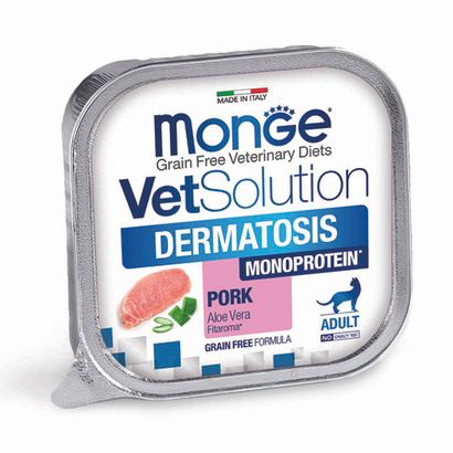 Влажный корм диетический Monge VetSolution Cat Dermatosis Дерматозис для кошек при заболеваниях кожи 100 г