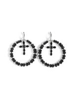 Серьги "Black night" из черного агата Silver