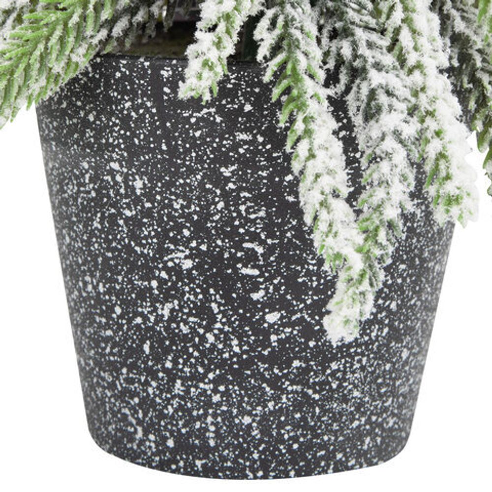 Ель новогодняя искусственная 25 см, "Елка-гном", заснеженная с декором, литой ПЭТ, ЗОЛОТАЯ СКАЗКА, 592515