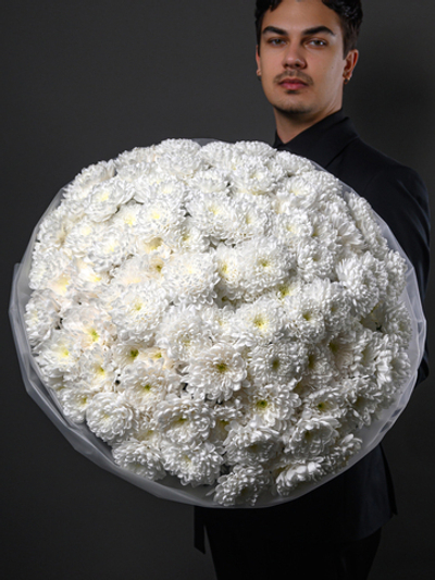 Моно букет из 25 хризантем