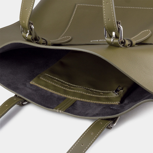 Сумка Shopper Vintage из кожи теленка, цвета оливы