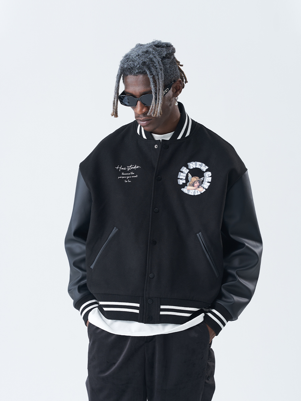 Бомбер HARSHandCRUEL "The New Century Angel Back Logo" Varsity Jacket