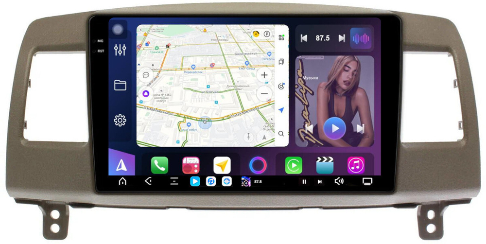 Магнитола для Toyota Mark II 110 2000-2004 (наверх, климат на ШГУ) - FarCar GX9-9110F2 монитор 9.5" 2K QLED на Android 14, TS20, 6+128Гб, CarPlay, 4G SIM-слот