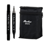 Маркер для скетчинга, двусторонние, Basir, четырехгранные, спиртовые, 24 шт