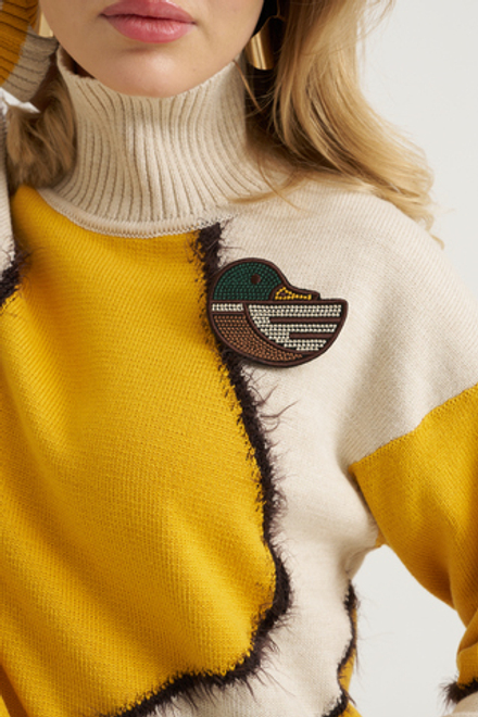 Джемпер с контрастным принтом