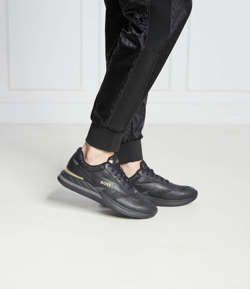 Кожаные кроссовки kurt runn mnmx BOSS BLACK - черный(50502901)