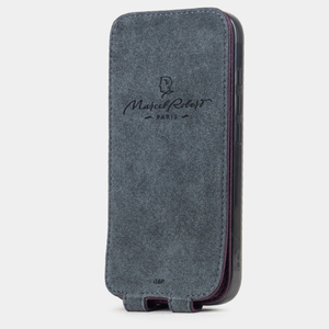 Чехол iPhone 17 Pro натуральная кожа козы, фиолетового цвета