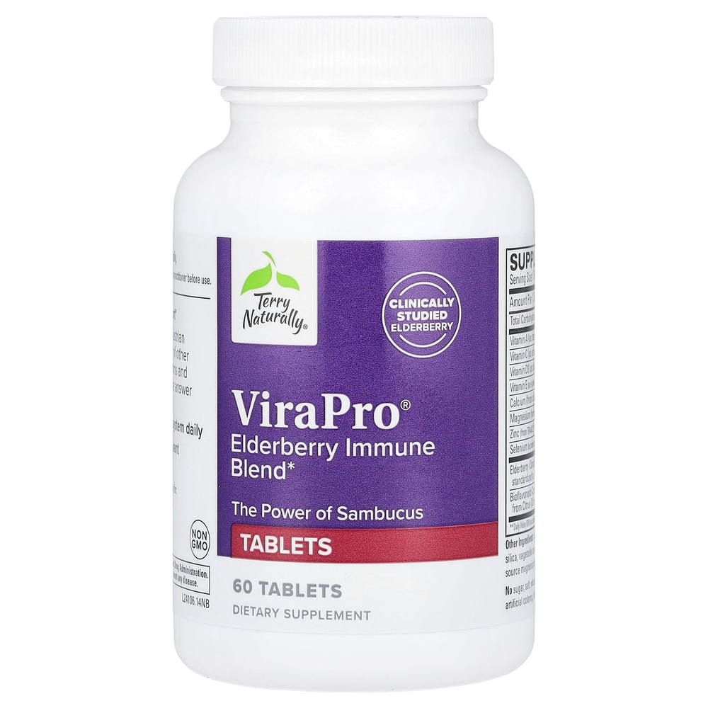 Terry Naturally, ViraPro, смесь для иммунитета из бузины, 60 таблеток