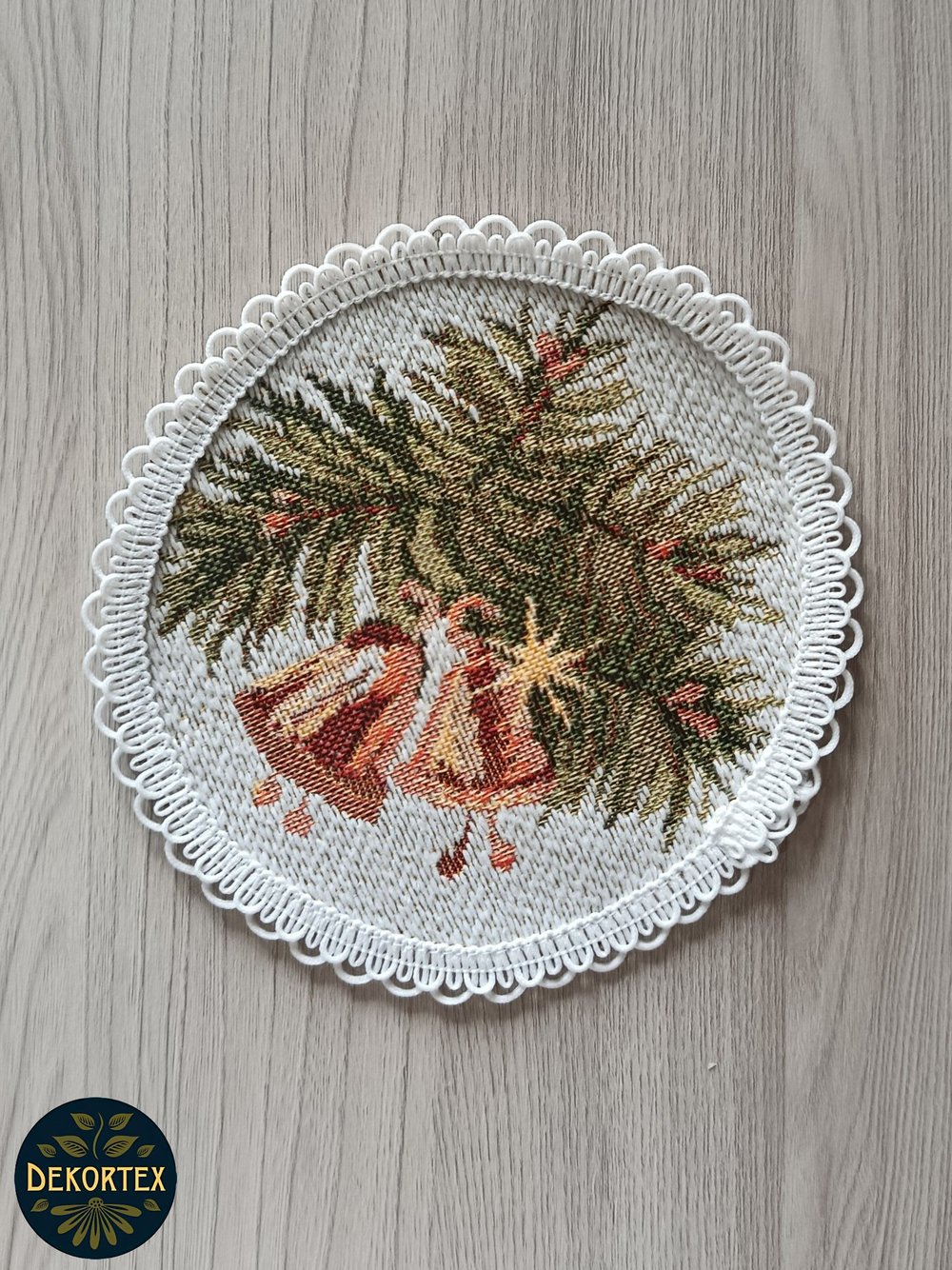 Набор декоративных гобеленовых салфеток Настроение рождества (1 шт 32х46+6 шт d 15)