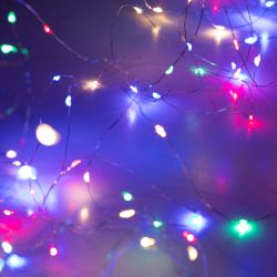 Светодиодная новогодняя гирлянда Intro Holiday INZR-02 занавес 3*3 м мультиколор 240 microled USB | Intro