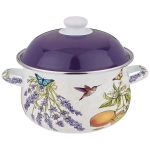 Кастрюля agness эмалированная с эмал.крышкой серия прованс лимоны 2.8 л, 20*12 см