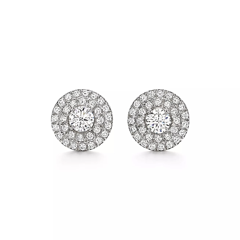 Серьги из платины и бриллиантов 0.6 карат, Tiffany Soleste💎