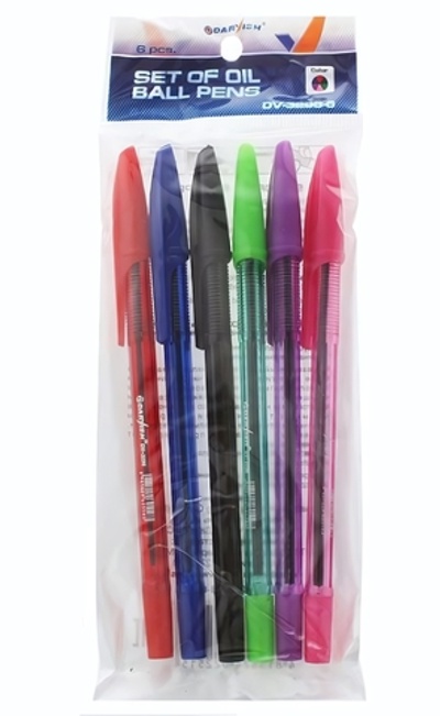 Набор ручек шарик. масл. 6цв. (Darvish)