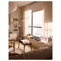 IKEA BYMOTT  (ИКЕА БЙМОТТ)  -  Штора, 2 шт, на ленте/белая/бежевая в полоску, 120x300 см
